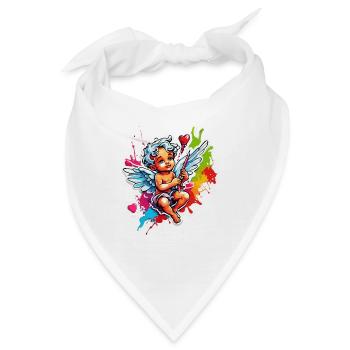 Amor / Liebe / Pfeil / Herz / Valentinstag - Bandana - Weiß - Vorne