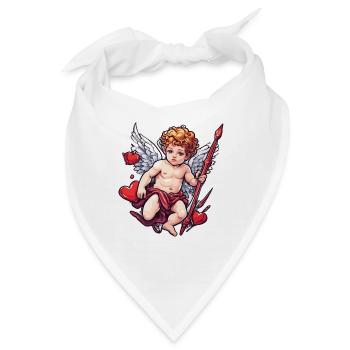 Amor / Liebe / Pfeil / Herz / Valentinstag - Bandana - Weiß - Vorne