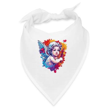 Amor / Liebe / Pfeil / Herz / Valentinstag - Bandana - Weiß - Vorne