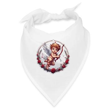 Amor / Liebe / Pfeil / Herz / Valentinstag - Bandana - Weiß - Vorne