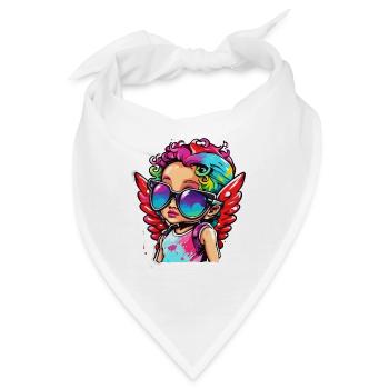 Amor / Liebe / Pfeil / Herz / Valentinstag - Bandana - Weiß - Vorne