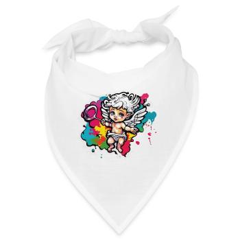 Amor / Liebe / Pfeil / Herz / Valentinstag - Bandana - Weiß - Vorne