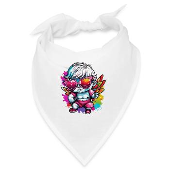 Amor / Liebe / Pfeil / Herz / Valentinstag - Bandana - Weiß - Vorne