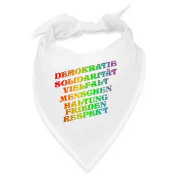 DEMOKRATIE SOLIDARITÄT VIELFALT - Bandana - Weiß - Vorne