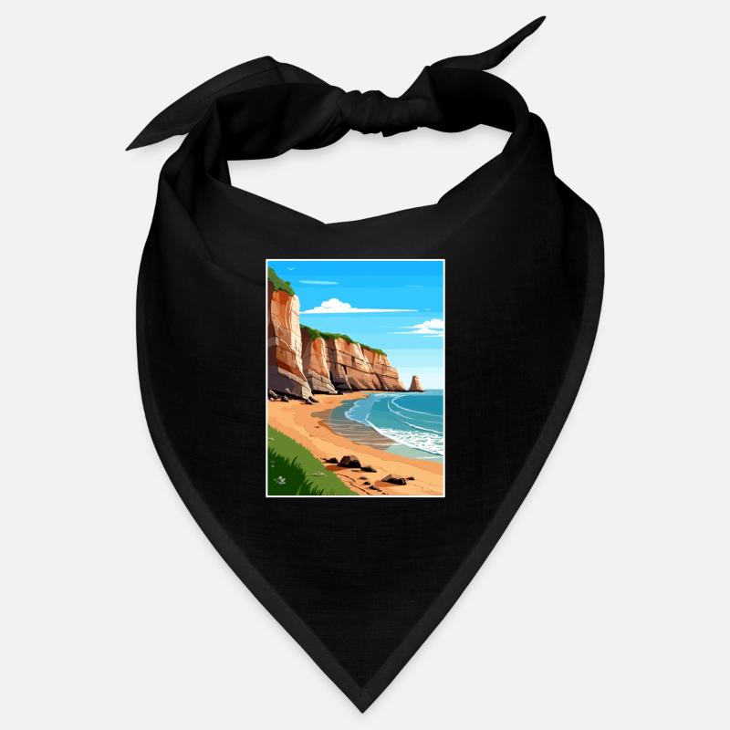 Torquay Cliffs Angleterre Vintage voyage affiche WPA Bandana