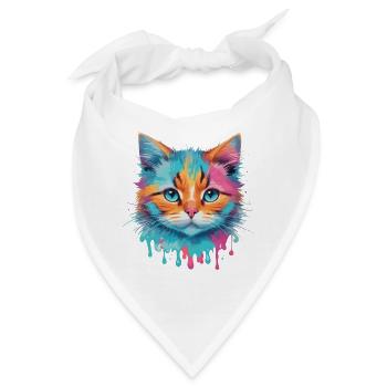 Niedliche Katze - Bandana - Weiß - Vorne