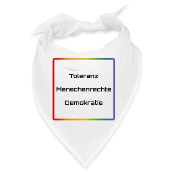 Regenbogen Toleranz Menschenrechte Demokratie - Bandana - Weiß - Vorne