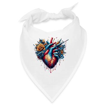 Anti-Kriegs-Herz - Bandana - Weiß - Vorne