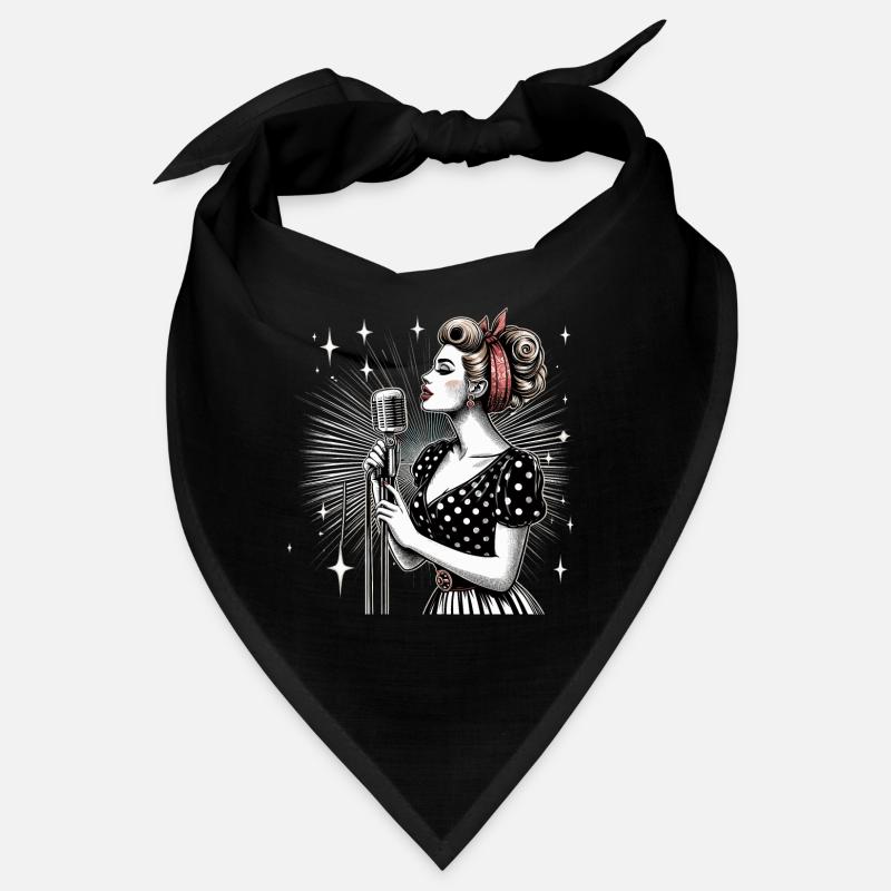 Rockabilly Singer Wife Microphone Microphone Gift Bandana