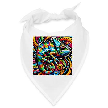 Chamäleon Pop Art - Bandana - Weiß - Vorne