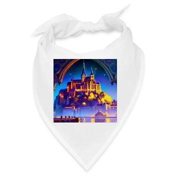 Mont Saint Michel - Traumhaftes Schloss - Bandana - Weiß - Vorne