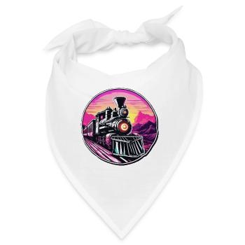 Zug / Lokomotive / Dampflok / Eisenbahn / Lock - Bandana - Weiß - Vorne