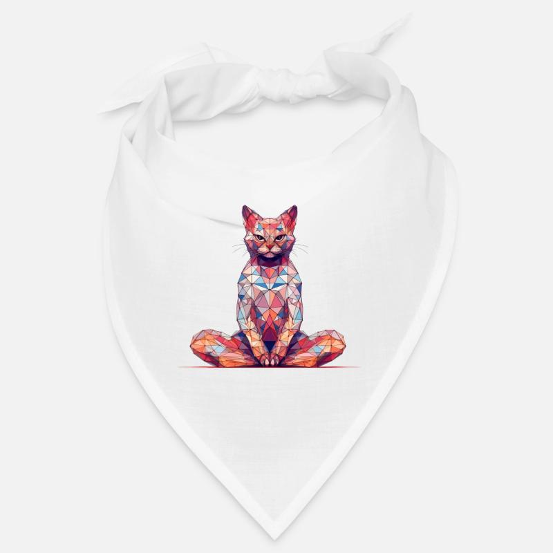 Chat polygonal multicolore Bandana