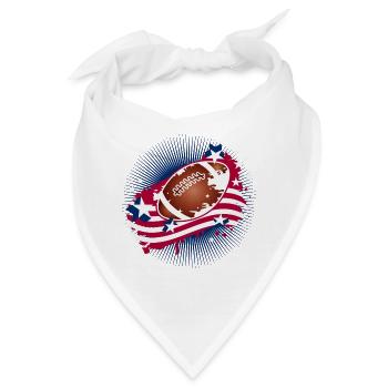 Football Graffiti Motiv mit amerikanischer Flagge - Bandana - Weiß - Vorne