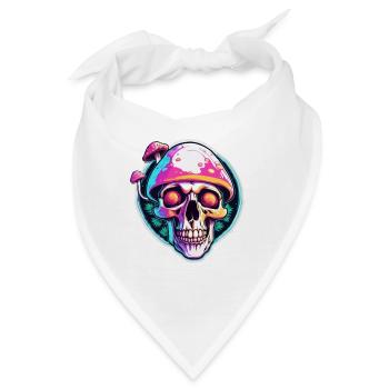 Pilz / Mushroom / Wiese / Wald / Goa / Psy - Bandana - Weiß - Vorne