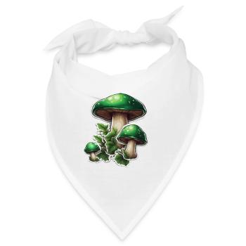 Pilz / Mushroom / Wiese / Wald / Goa / Psy - Bandana - Weiß - Vorne