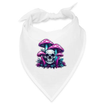 Pilz / Mushroom / Wiese / Wald / Goa / Psy - Bandana - Weiß - Vorne