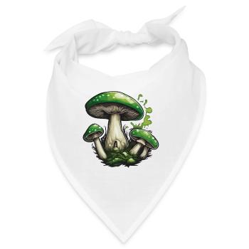 Pilz / Mushroom / Wiese / Wald / Goa / Psy - Bandana - Weiß - Vorne