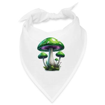 Pilz / Mushroom / Wiese / Wald / Goa / Psy - Bandana - Weiß - Vorne