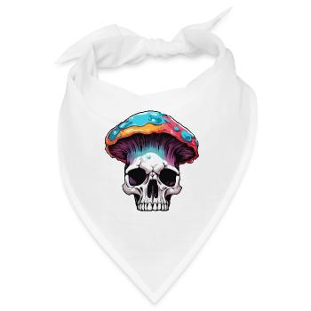 Pilz / Mushroom / Wiese / Wald / Goa / Psy - Bandana - Weiß - Vorne