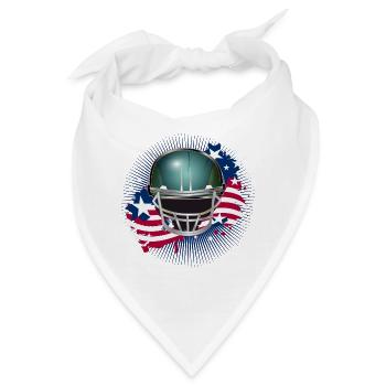 Football Helm mit amerikanischer Flagge - Bandana - Weiß - Vorne