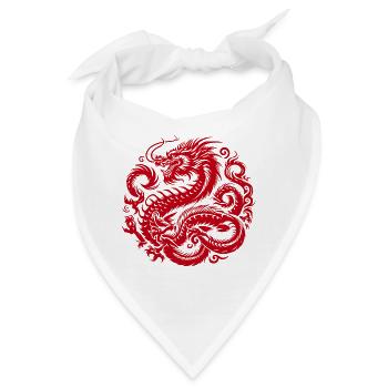 Chinesisches Drachen-Tattoo - Bandana - Weiß - Vorne