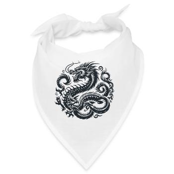 Chinesisches Drachen-Tattoo - Bandana - Weiß - Vorne