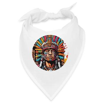 Mayan / Hochkultur / Peru / Maya Kalender / Motiv - Bandana - Weiß - Vorne