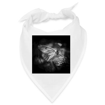 Schmetterling Nahaufnahme Poster Schwarz-Weiß - Bandana - Weiß - Vorne