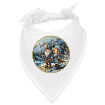 Wikingerjunge und -mädchen - Bandana - Weiß - Vorne