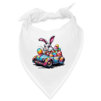 Osterhase / Ostern / Eier / Feiertage / Osterfest - Bandana - Weiß - Vorne