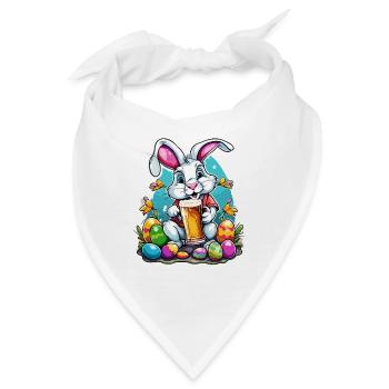 Osterhase / Ostern / Eier / Feiertage / Osterfest - Bandana - Weiß - Vorne