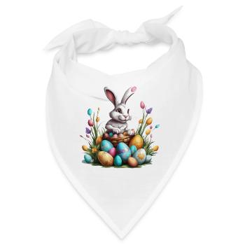 Osterhase / Ostern / Eier / Feiertage / Osterfest - Bandana - Weiß - Vorne