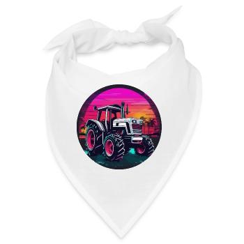 Traktor / Landwirtschaft / Bauer / Feldarbeit - Bandana - Weiß - Vorne