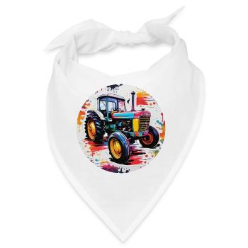 Traktor / Landwirtschaft / Bauer / Feldarbeit - Bandana - Weiß - Vorne