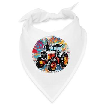 Traktor / Landwirtschaft / Bauer / Feldarbeit - Bandana - Weiß - Vorne