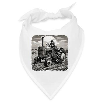 Traktor / Landwirtschaft / Bauer / Feldarbeit - Bandana - Weiß - Vorne