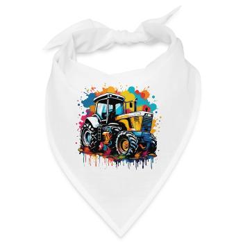 Traktor / Landwirtschaft / Bauer / Feldarbeit - Bandana - Weiß - Vorne