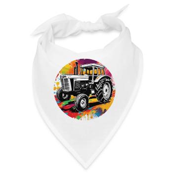 Traktor / Landwirtschaft / Bauer / Feldarbeit - Bandana - Weiß - Vorne