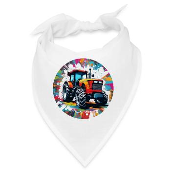 Traktor / Landwirtschaft / Bauer / Feldarbeit - Bandana - Weiß - Vorne