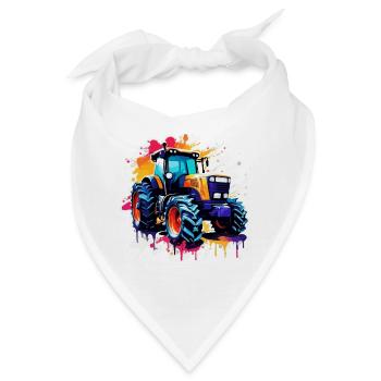 Traktor / Landwirtschaft / Bauer / Feldarbeit - Bandana - Weiß - Vorne