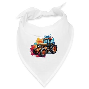 Traktor / Landwirtschaft / Bauer / Feldarbeit - Bandana - Weiß - Vorne