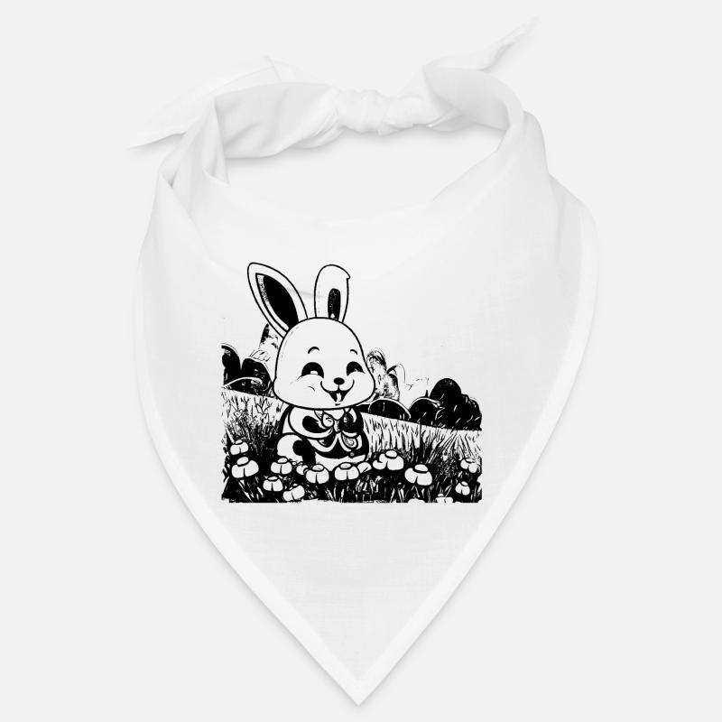 Rabbit in meadow comic style Bandana