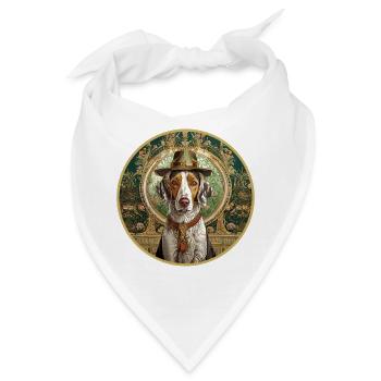 Jagdhund mit Hut - Bandana - Weiß - Vorne