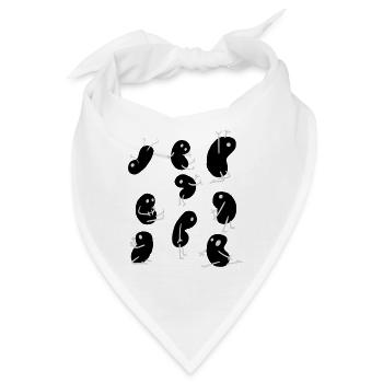 Abstrakter monochromer Figuren bonen - Bandana - Weiß - Vorne