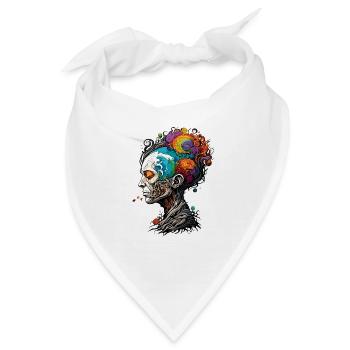 Frau / Baum / Verwurzelt / Kunst / Illustration - Bandana - Weiß - Vorne