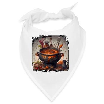 Kochtopf / Hexenkessel / Halloween / Zauberei - Bandana - Weiß - Vorne