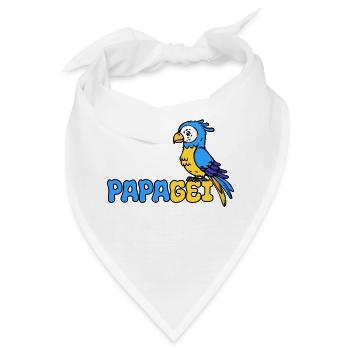 Papagei Spuch Vogel Zoo Tierliebhaber Urwald - Bandana - Weiß - Vorne