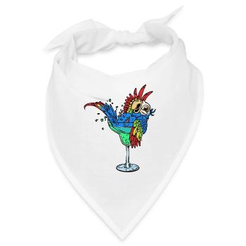 Vogel Papagei Tier Vogelliebhaber Zootiere - Bandana - Weiß - Vorne