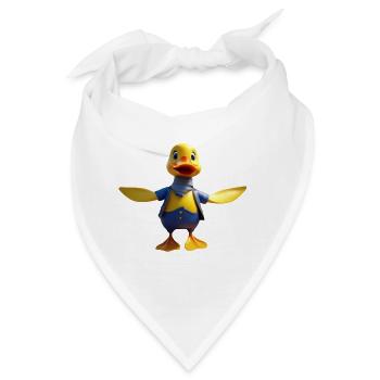 Schicke Ente im Schal - Bandana - Weiß - Vorne